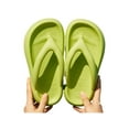thumbnail image 6 of Frontwalk Women Flip-flops Soft Cushion Sandals Wedge Footbeds Daily Non-slip Thong Ladies Arch Support Slides Green 7-7.5, 6 of 7