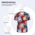 thumbnail image 3 of Lsque Hawaiian Style Pattern Mens Polo Golf Shirts Funny Graphics Shorts Sleeve Button Shirts Baseball T-shirt-3X-Large, 3 of 7
