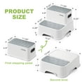 thumbnail image 4 of UNCLE WU Step Stool for Kids (2 Pack) - Anti-Slip Surface Potty Stool - Two Step Stool Sturdy Bottom/Kitchen for Toddlers/Adult（Gray White）, 4 of 8