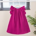 thumbnail image 4 of Jinhomg Toddler Girls Summer Dresses Cute Ruffle Hem Midi Dress Loose Fit Comfy Sleeveless Ruched Dresses Baby Kids Cute Playwear Hot Pink 7-8Years, 4 of 8