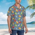 thumbnail image 5 of Haiem Fruit Ice Cream Printed Hawaiian Shirt for Men - Men’s Casual Beach Summer Shirts - Stretch Fabric with Modern Fit-Large, 5 of 9