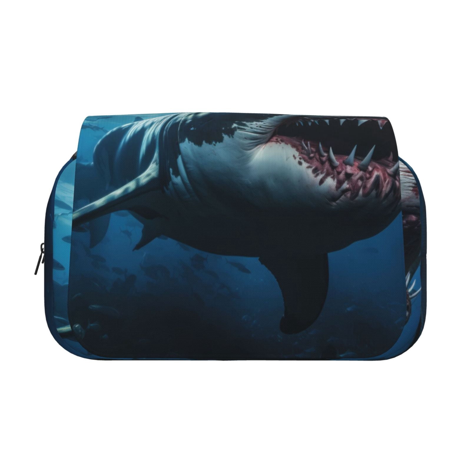 Rateoe 3D Realistic Shark Pattern Double Clamshell Pen Case, Storage Organizer with Two Zipper Compartments– Holds Up to 50 Pencils & Pens