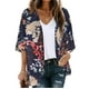 thumbnail image 1 of Puntoco Abrigo De Mujer Cárdigan Kimono con Manga Abullonada Y Estampado Floral para Mujer Blusa Informal De Gasa Suelta Tops Liquidación De Navidad Puntoco Puntoco-5058, 1 of 9