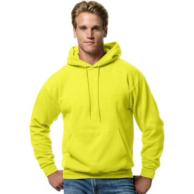 Hanes pour Hommes ComfortBlend EcoSmart Chandail à Capuchon en Molleton, TTG, Vert Sécurité