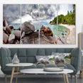 thumbnail image 1 of Exotic Tropical Beach under Blue Sky - Modern Seascape Canvas Artwork, 1 of 3