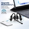 thumbnail image 3 of Bluetooth Phone Headset Wireless Bluetooth with Noise Cancelling Microphone, Open Ear Air Conduction Bluetooth Headphones with Mic for Work, PC, Laptop, Truckers, Cell Phone, Truck Drivers,Sports, 3 of 7