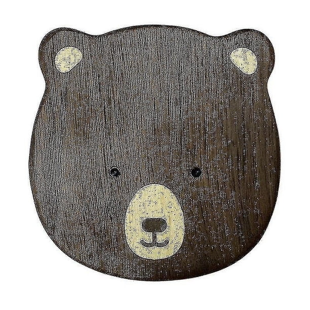 Posavasos de oso con bonitos dibujos creativos, soporte para taza de té japonés de nogal negro, mesa de comedor