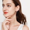 thumbnail image 6 of YYKihy Cute Cherry Flower Half Hoop Earrings For Women Cartilage 925 Sterling Silver Cubic Zirconia Chain Tassel Dangle Drop Earring Screw Back Ear Jacket Studs, 6 of 7