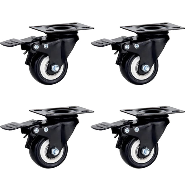 Roulettes Robustes Roues en Caoutchouc Rouleaux pour Meubles Roue Roulettes Roulettes 360 Degrés Roue Roulettes Industrielles avec Frein Bureau, Facile à Utiliser