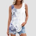 thumbnail image 2 of UPPADA Pleated Tank Tops for Women Summer Loose Fit Tunics Tops Crewneck Floral Print Sleeveless Shirts Comfy Loose Fit Long Flowy Tops ,XL Multicolor Tank Tops, 2 of 6