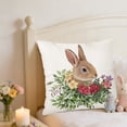 thumbnail image 5 of JoyMoreHome Easter Throw Pillow Cover, 18x18 Inch Cute Bunny Print Decorative Cushion Cover, for Easter Party, Couch, Bed, Sofa, Livingroom, 5 of 6