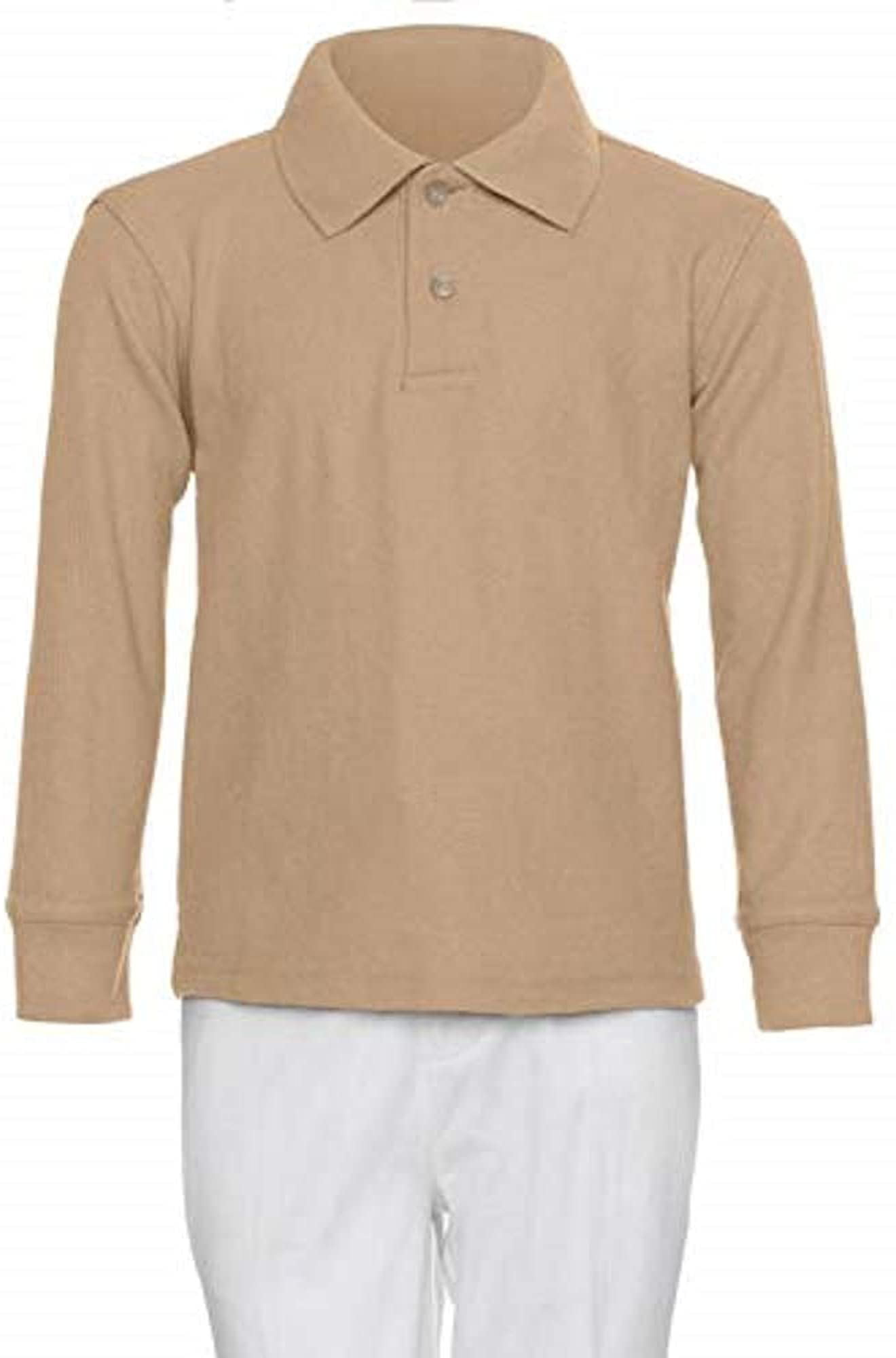AKA Boys Wrinkle-Free Polo Shirt Pique Chambray Collar Comfortable Quality 