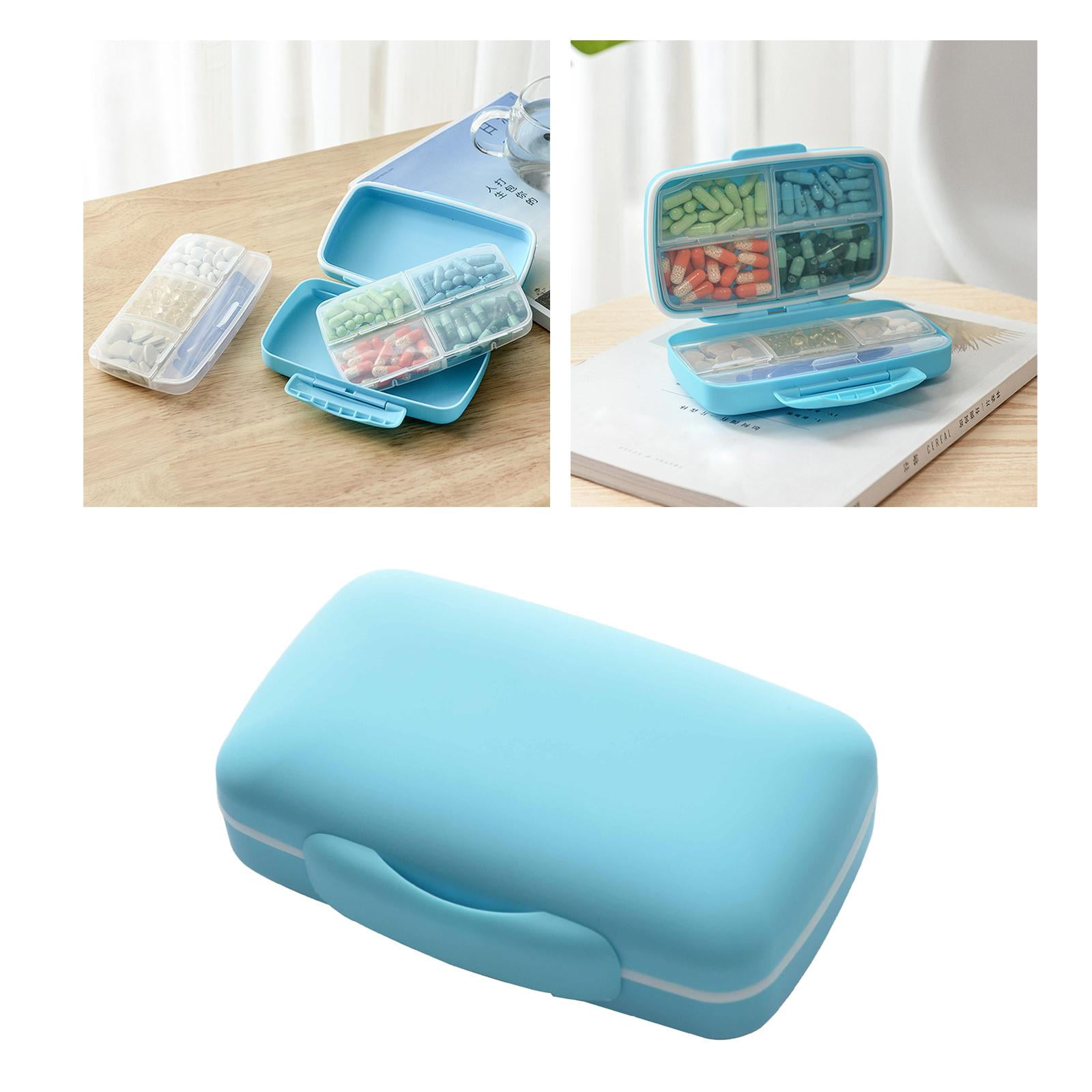Wswqop 2x 7 Days Medicine Container Holder Tablet Pill Sorter Case Organizer