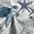 thumbnail image 5 of Nautical Coastal Shower Curtain, Gray Tropical Sea Turtle Seashell Starfish Bath Curtain Decor, Beach Waterproof Fabric for Shower Curtain Set with Hooks, 70X75in, 5 of 5
