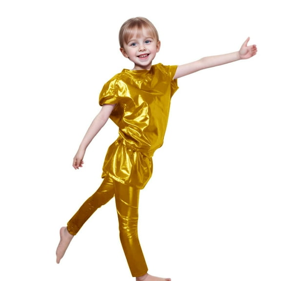 CAIVO Girls Metallic Mystique Leggings Outfits For Girls Neon Glitter Sequin Pants Glitter Tights Stylish Toddler Child Daily Wear Trousers