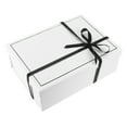 thumbnail image 1 of Caja de regalo plegable con tapa y cinta, elegante embalaje de cartón blanco para cumpleaños, bodas, San Valentín y Navidad., 1 of 5