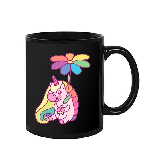 Rainbow Unicorn With Flower. Mug Unisex's -Image by Shutterstock