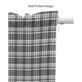 thumbnail image 5 of Grey White Checkered Linen Curtain Valance for Bedroom/Bathroom/Kitchen/Office/Living/Dining Room Window,Gray Buffalo Plaid Rod Pocket Topper Decorative Cafe Drapes Panel 42"x18", 5 of 6