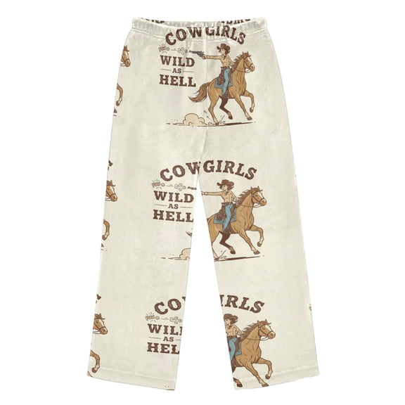 Pajama Pants Wild West Rodeo Cowgirl Long Pant Lounge Casual Elastic Waist Sleep Flannel Pants
