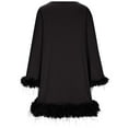 thumbnail image 5 of Guieoi Dress for Women under $10.00 Plus Size Women Party Clothing Splicing Feathers Solid Long Sleeve Round Neck Dresses Black Black*Friday/Cyber*Monday, 5 of 6