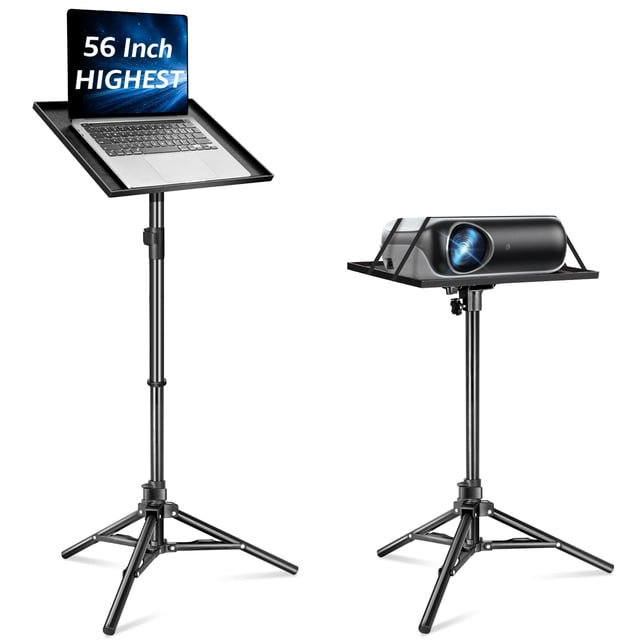 Soporte para proyector Lusweimi, trípode ajustable con bandeja de 142 cm