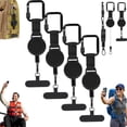 thumbnail image 1 of Lanière de Téléphone Rétractable Antivol pour l'Extérieur, Sangle de Téléphone avec Ligne d'Acier Rétractable, Support de Téléphone pour le Ski (4 Pcs), 1 of 7