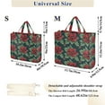 thumbnail image 2 of FORMRS Womens Corduroy Tote Bag Crossbody Shoulder Handbag with Pocket, Red Christmas Poinsettias, 2 of 7