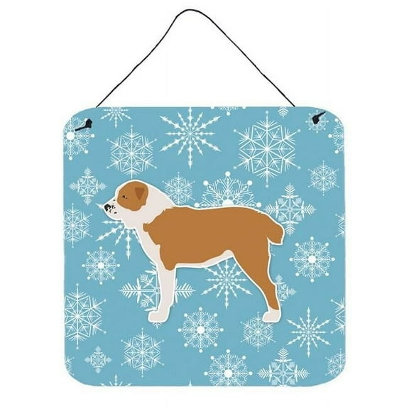 Winter Snowflake Design with Dog Art Wall or Door Hanging Prints