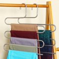 thumbnail image 3 of Trouser Pants Hanger Holder 5-Layer S Shape Space Saver Clothes Jean Closet Rack, 3 of 6