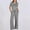 Gray, variant on Ofreoo Women's Casual Solid Color Round Neck Pocket Short SleeveJumpsuits Flowy Pants for Women Summer Clearance