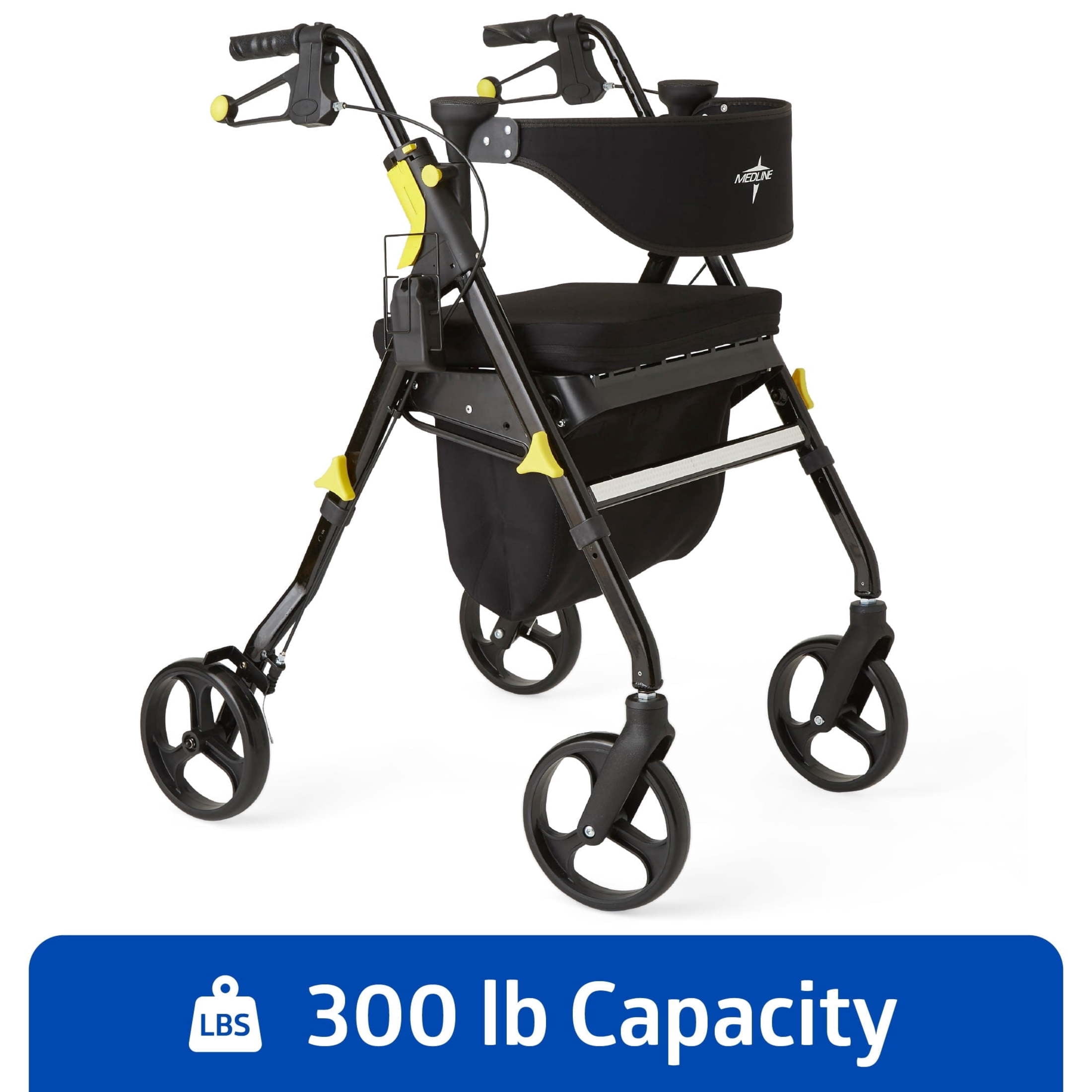 Hugo Elite Rollator Rolling Walker with Seat and Backrest, Blue