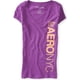 thumbnail image 1 of Camiseta gráfica Aeropostale Aero Nyc para mujer color morado talla mediana, 1 of 1