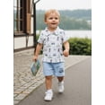 thumbnail image 6 of BemeyourBBs Toddler Baby Boys Golf Outfits Summer Clothes Short Sleeve Lapel Golf Embroidery Shirt Tops and Drawstring Pockets Shorts Set, 6 of 9