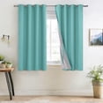 thumbnail image 2 of XWZO Teal 100% Blackout Curtains with Tiebacks for Home, 54 Inches Short Window Curtain Set for Kitchen, Grommet Top Privacy Curtain for Living Room(Turquoise,52"W x 54"L,2 Panels), 2 of 6
