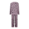 thumbnail image 5 of ITSAME 2-Piece Pajama Sets for Womens, V Neck Long Sleeve Tops Elastic Waist Pants Casual Home Clothes Purple M, 5 of 5