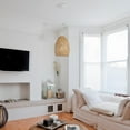 thumbnail image 2 of 1-Light Matte White Pendant Lighting with Rattan Shade, 2 of 9