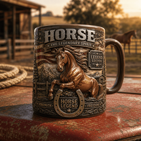 Horse Legend Ceramic Mug 11oz & 15oz, Equestrian Coffee Cup Gift for Horse Lovers