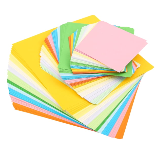 200 piezas de recortes de papel de origami de colores, plegables, manuales para manualidades de jardín de infancia (colores variados)