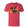 thumbnail image 2 of Cute Smiling Neon Pitbull Dog Breed Dog Lover Mens Premium Tri Blend T-Shirt, Vintage Red, Large, 2 of 3