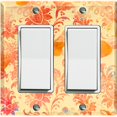 thumbnail image 1 of Metal Light Switch Plate Outlet Cover (Floral Yellow Wallpaper FLW002), 1 of 13