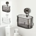 thumbnail image 1 of Estantería de pared con ventosa y caja organizadora para baño y cocina, soporte con ventosas resistentes, solución sin necesidad de taladrar para artículos de aseo personal en la ducha., 1 of 7