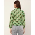 thumbnail image 4 of Moomaya Long Sleeve Band Collar Printed Top - Women's Stylish Georgette Top, 4 of 9