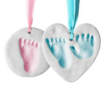 Clay Keepsake - Bubzi Co Baby Handprint & Footprint Clay Ornament Kit for Newborns & Infants, Personalized Keepsake For Baby Nursery Decor, Unique Keepsake For Baby Shower - Great Baby Gift For Baby Registry
