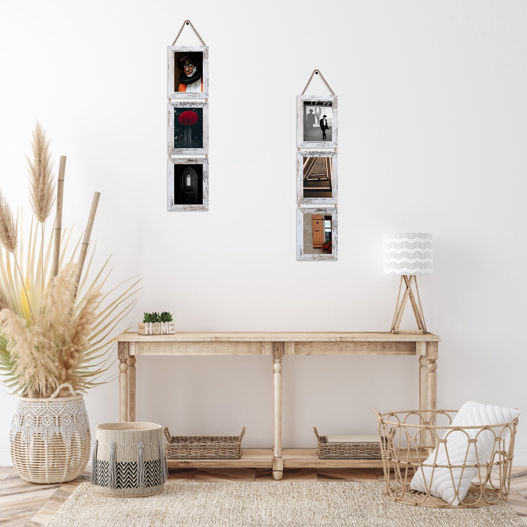 5x7 Collage Picture Frames White, 2 Packs Hanging Photo Frame for Wall