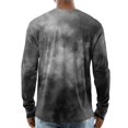 thumbnail image 3 of WTOBBY Men's Gradient Tie-Dye Zip-Up Hoodie Henley Long Sleeve Shirt Casual Loose Fit Top for Men in Everyday Fashion and Comfort,Gray M, 3 of 7