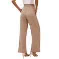 thumbnail image 4 of Clearance! Lisingtool Casual Pants for Women 2025 Trendy Women's Wide Leg Pants Lightweiht Adjustable Waist Bow Tie Loose Comfortable Casual Trousers With Pocket Khaki on Clearance, 4 of 9