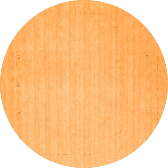 Ahgly Company Indoor Round Solid Orange Modern Area Rugs, 5' Round