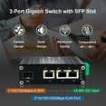 thumbnail image 5 of Industrial 3-Port Gigabit Switch with SFP Slot, 8 Gbps Switching Capacity, Supporting Din-Rail, 5 of 6