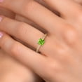 thumbnail image 4 of Gem Stone King 14K Two Tone Gold Green Peridot and Lab Grown Diamond Engagement Ring for Women | 0.89 Cttw | Princess 5MM | Gemstone August Birthstone | Size 7, 4 of 6