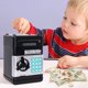 thumbnail image 5 of Hucha para niño y niña, hucha electrónica con protección de contraseña, caja de ahorro para billetes de cajero automático, caja de ahorro rodante, color negro JAMW Sencillez, 5 of 5